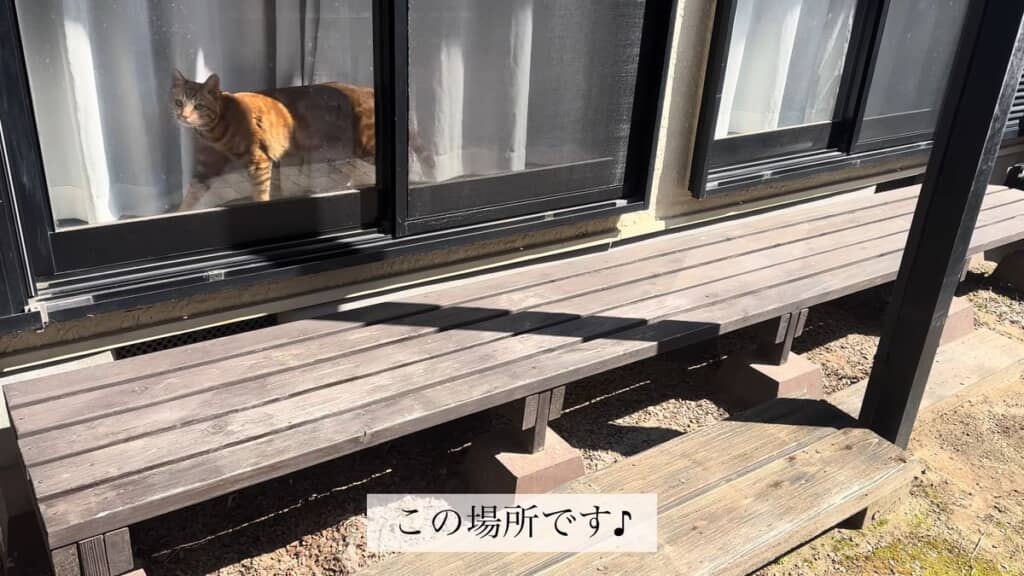 使い古した印象のウッドデッキ