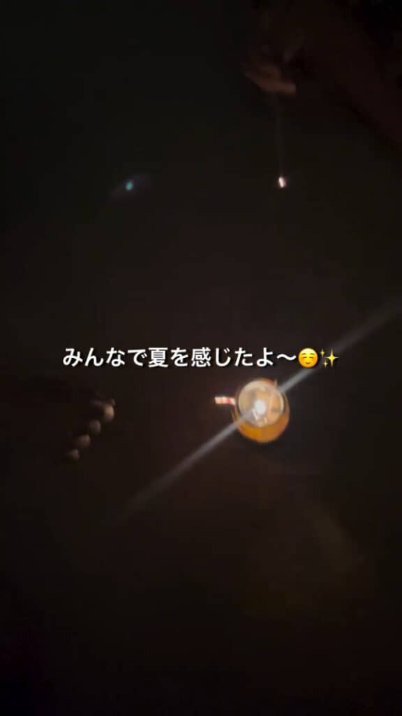 夜には花火も楽しみました