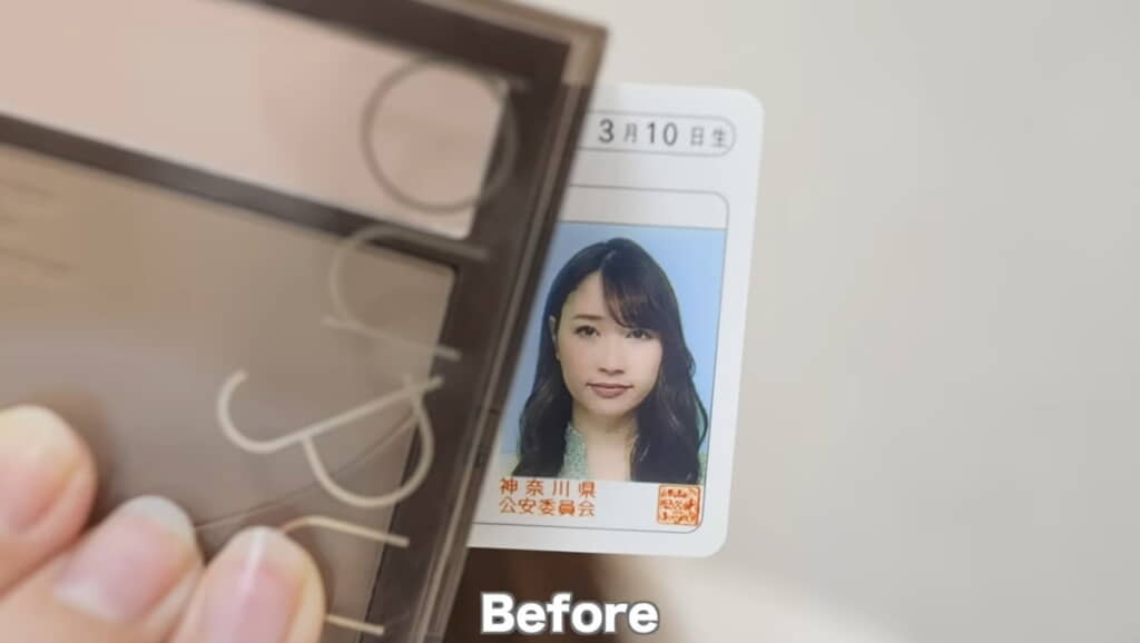 前回の証明写真（ビフォー）