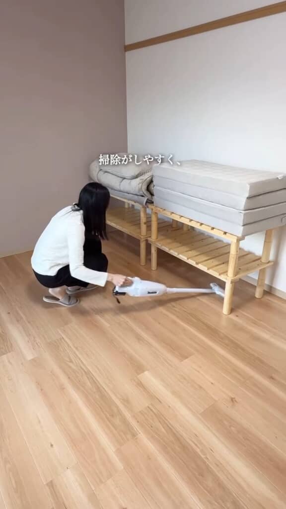 掃除しやすく部屋も広々使えるベッド!