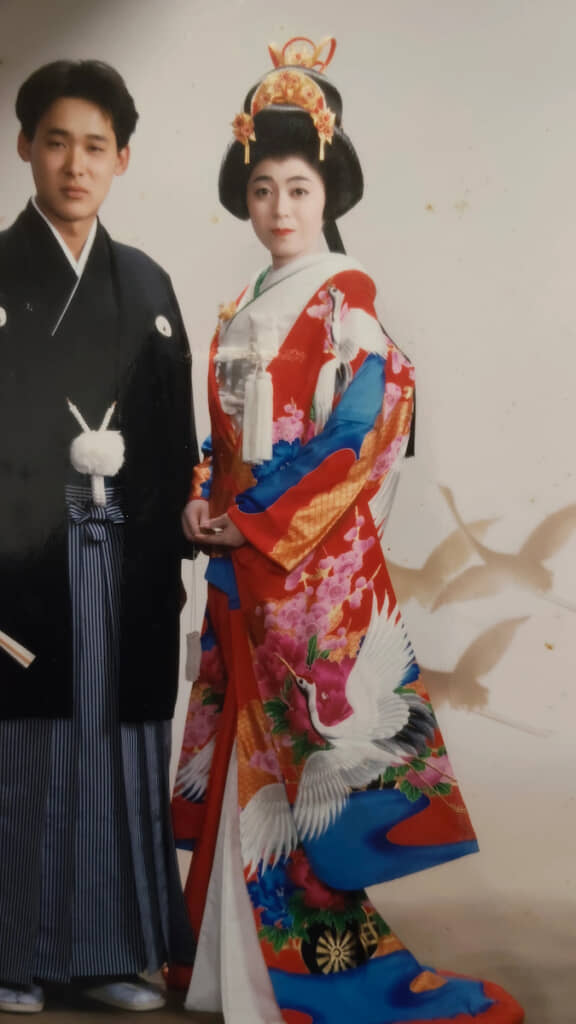 派手な色使いの着物も映えます