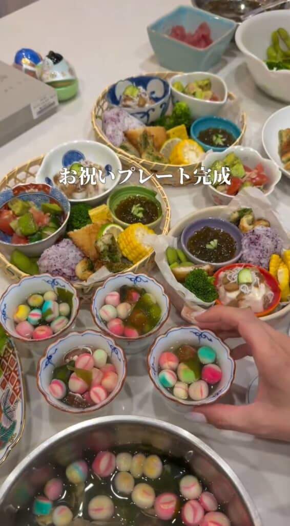 華やかなお祝いプレートが完成