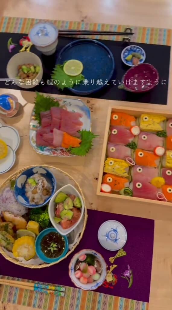 テーブルセットもかわいい端午の節句メニュー