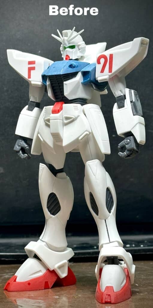 成形色仕上げを施す前の旧キットのガンダムF91