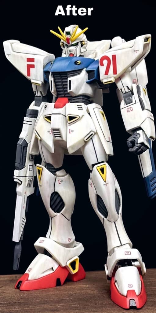 成形色仕上げを施した後の旧キットのガンダムF91