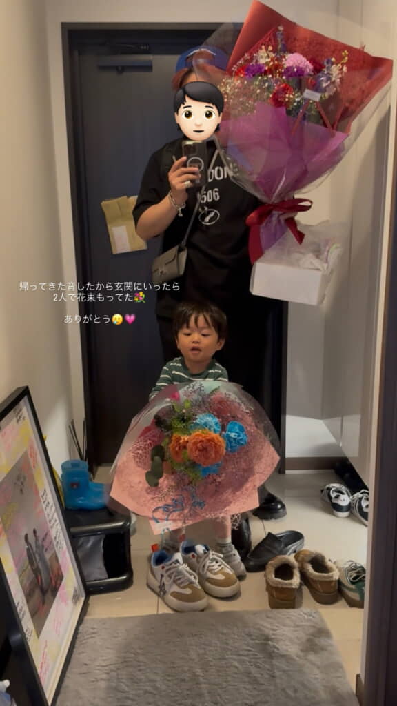 まさかの花束のサプライズ!