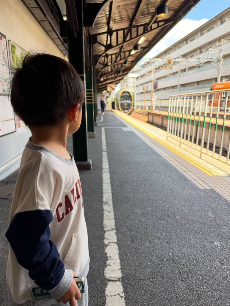 独特なデザインの観光車両「ひえい」