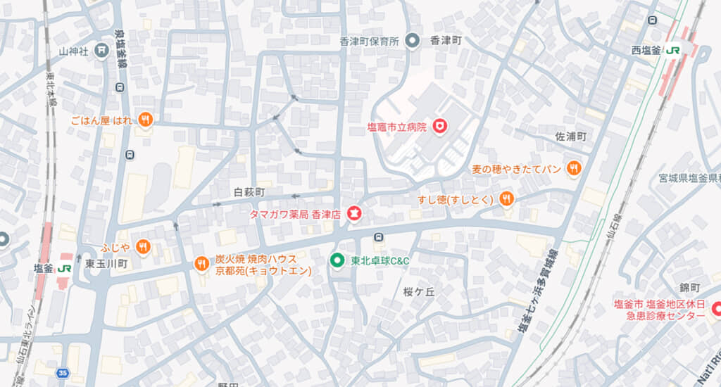 地図に表示されている似たような駅名(C)Google