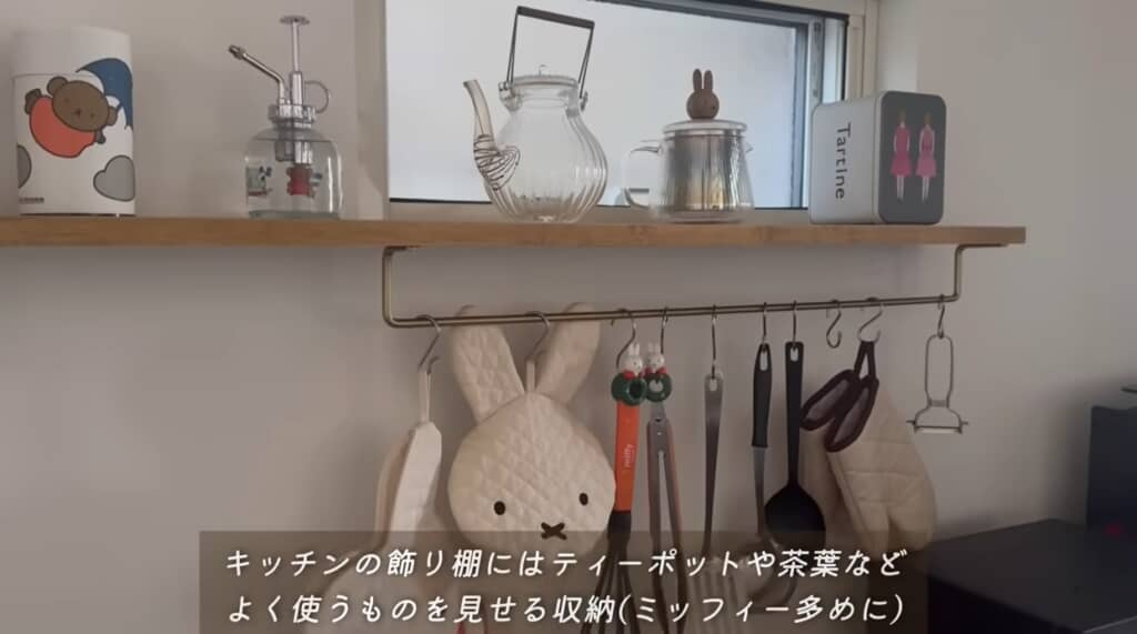 よく使うものを見せる収納にしています