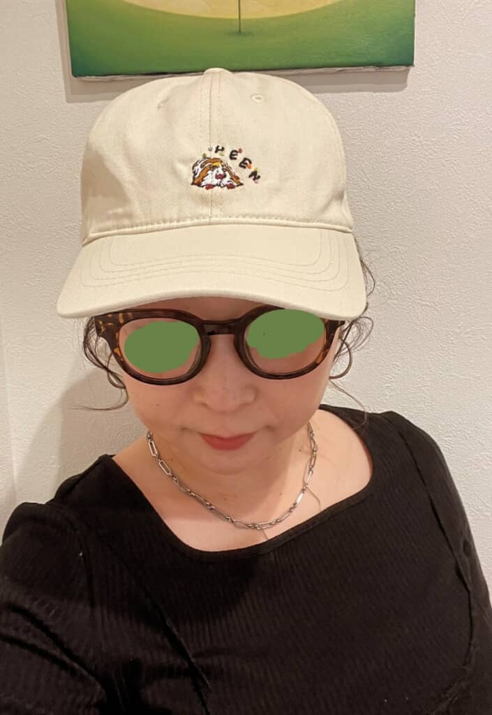 chamkoさんがかぶった様子