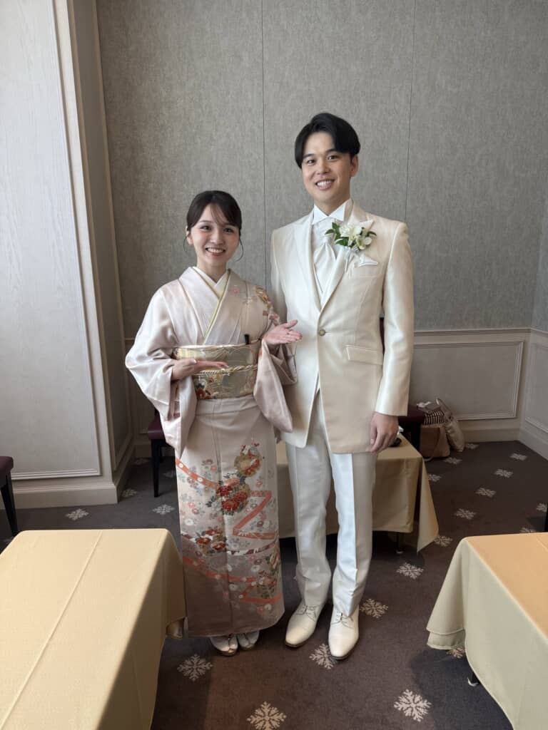 新郎である弟との2ショット