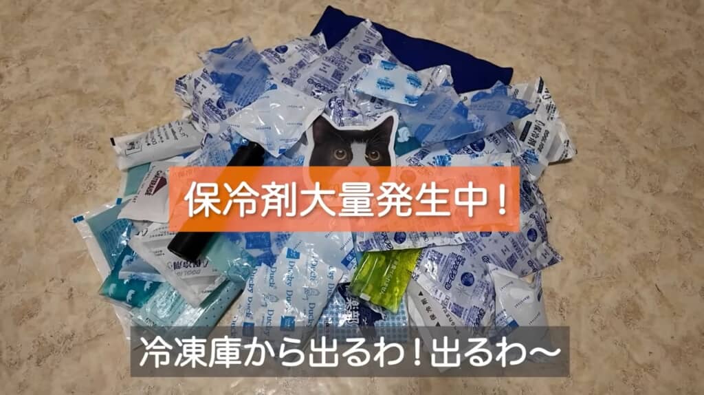 62個の保冷剤を発掘