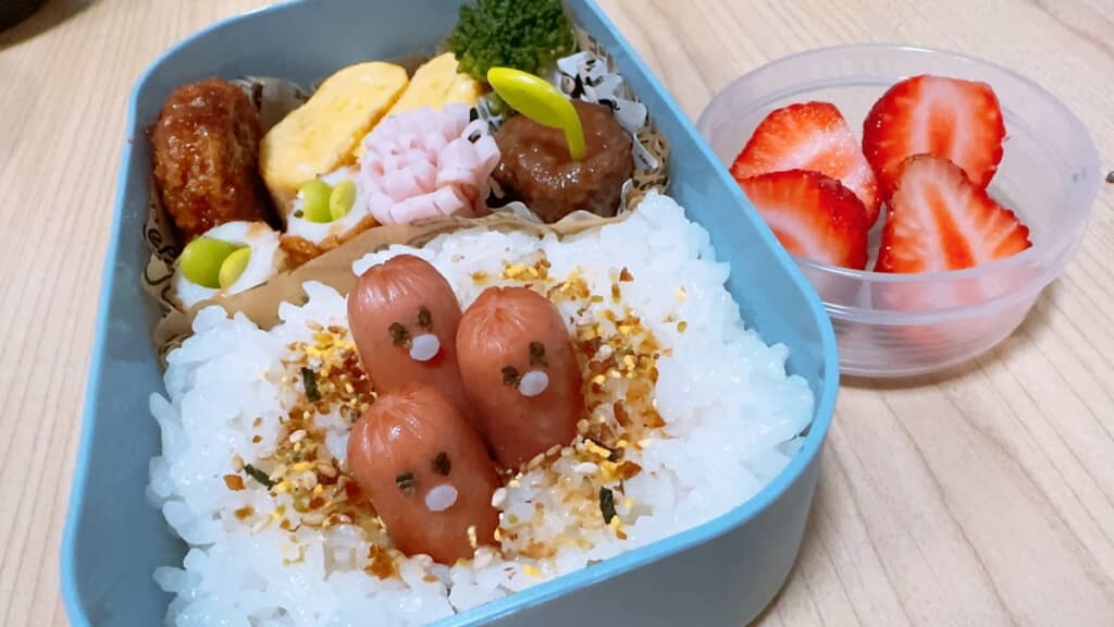 ダグトリオがごはんの中から顔を出してる!