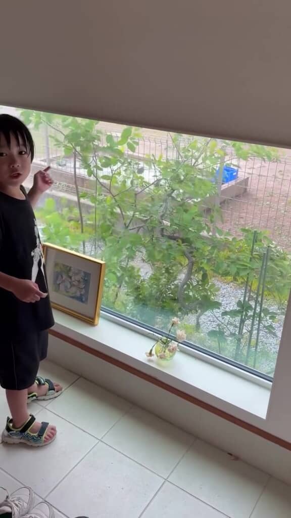 野生のヘビを初めて見た息子くん