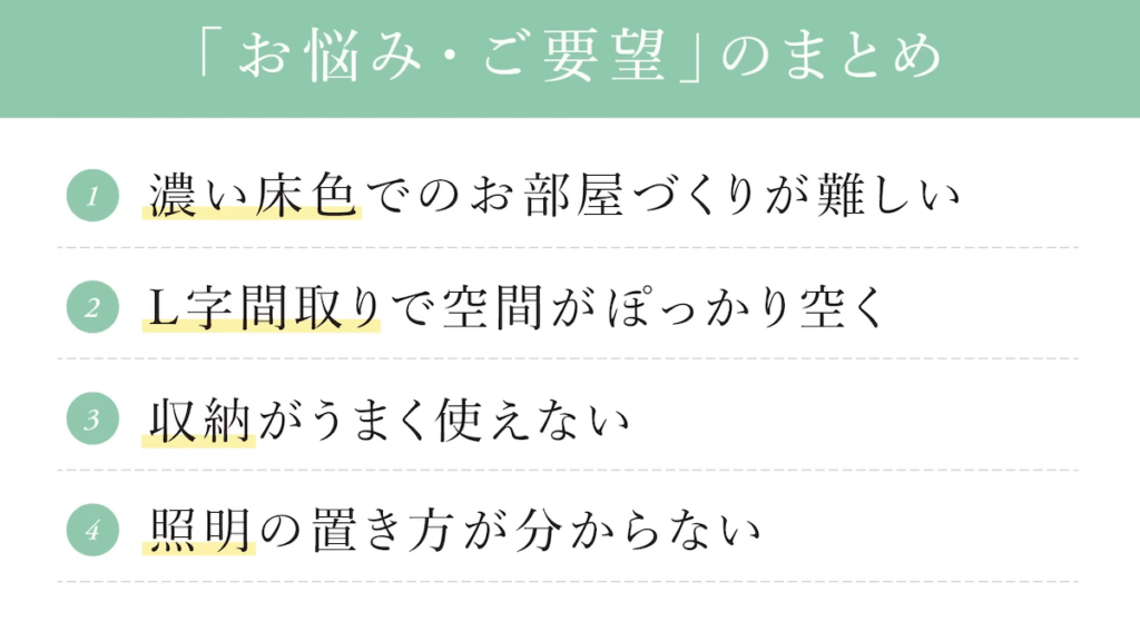 悩みは全部で4つ