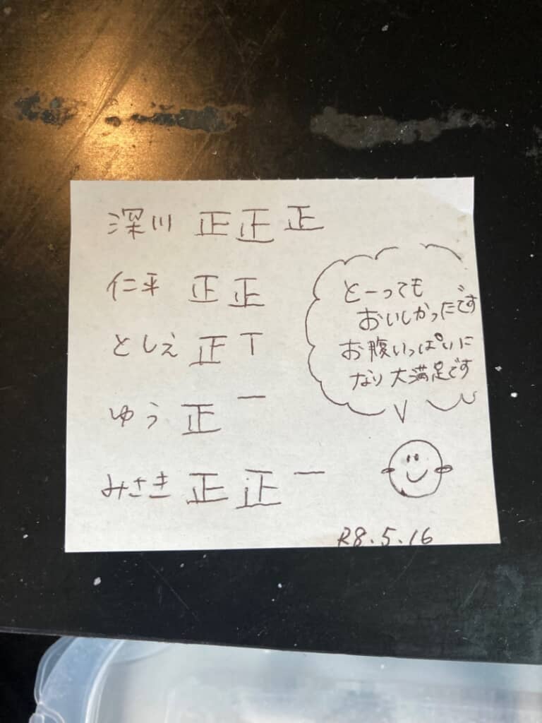 かわいらしいイラスト付きのメッセージ