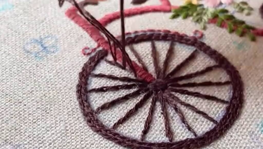 自転車を刺しゅうします