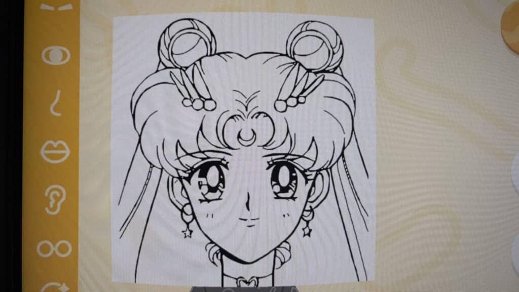 すばらしい出来栄え。これを貼り付ければ、きっとセーラームーンそっくりのMiiが……