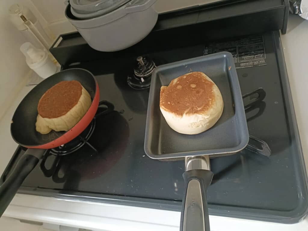 ふわふわのスフレパンケーキが完成