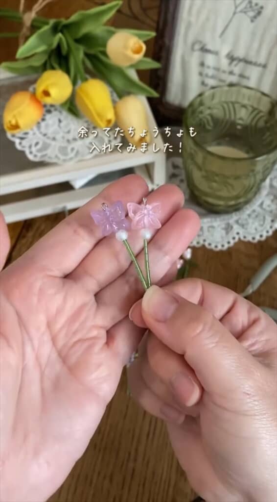 ダイソーのビーズで作るビーズのブーケ