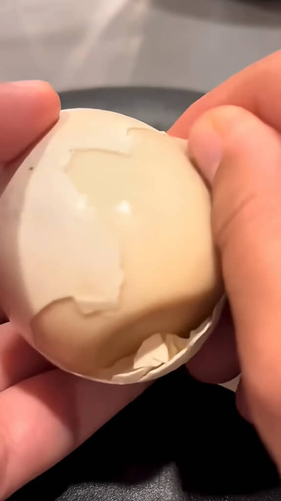 茶色いゆで卵が完成
