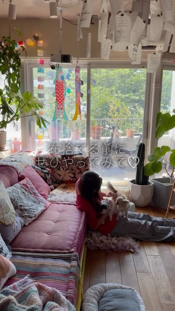 完成したラグはお部屋のアクセントにぴったり！