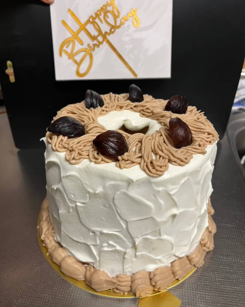 1年後のマロンクリームのシフォンケーキ