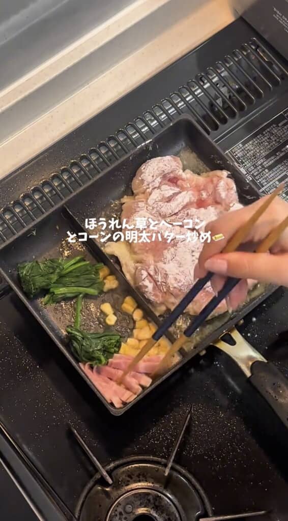 ほうれん草と明太子の相性ばっちり