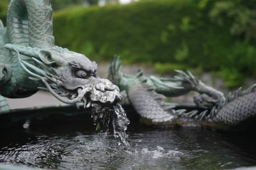 龍の形をしたような水