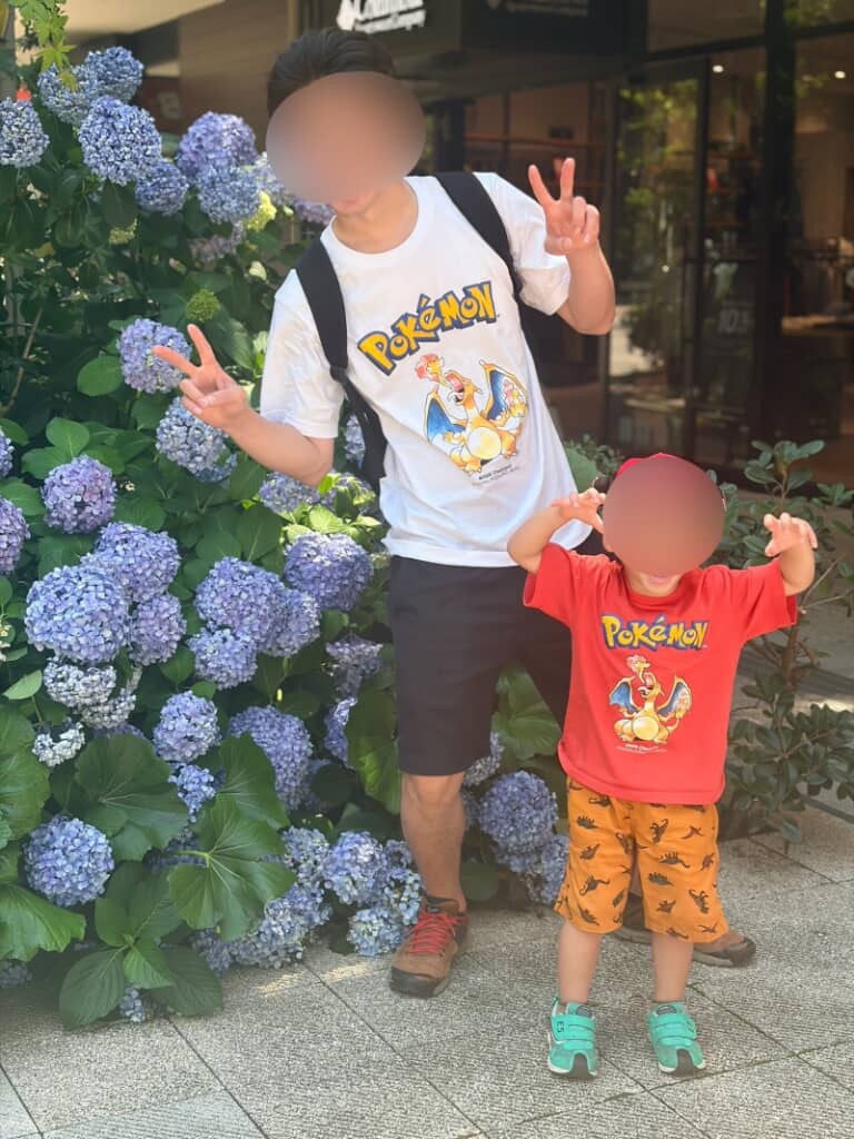 親子でおそろいのポケモンTシャツ