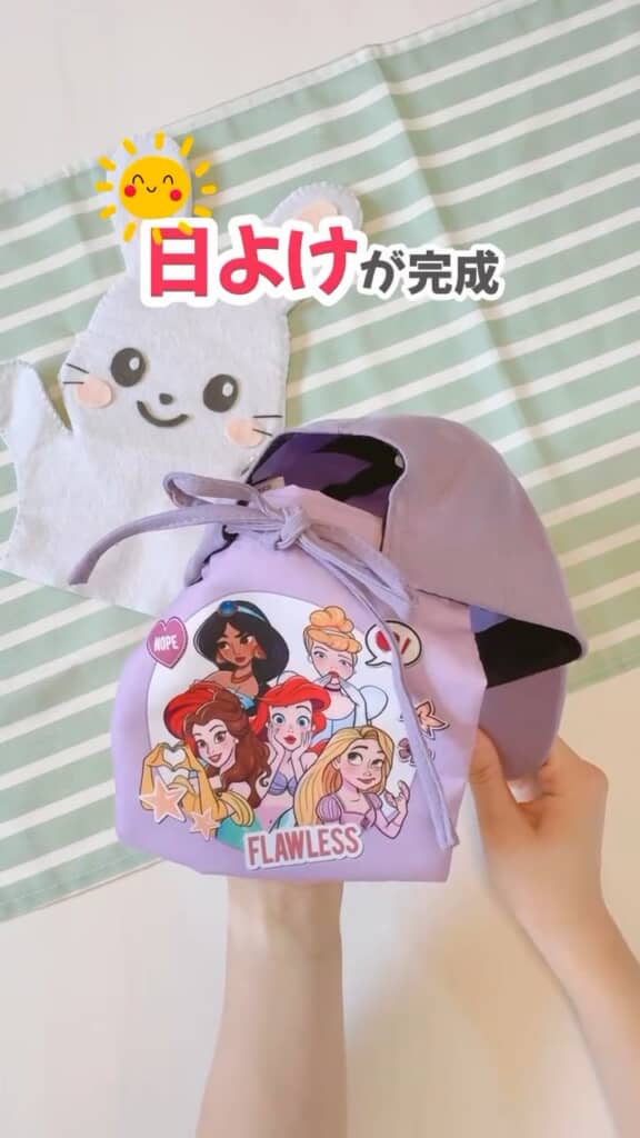 後方に貼り付けるだけで、日よけの完成!