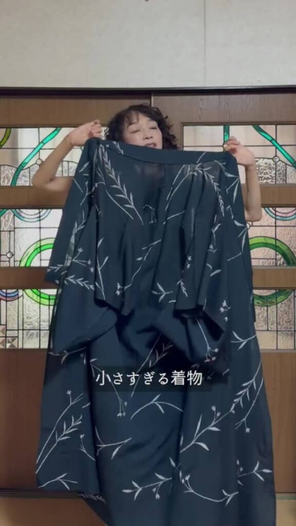 小さすぎる着物のコーデ