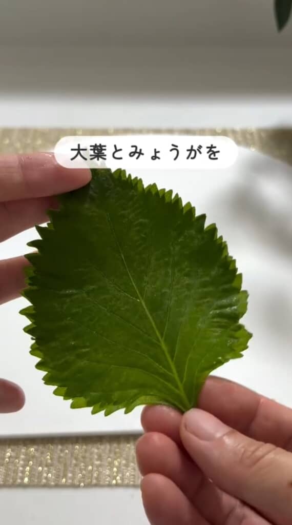そうめんに入れる大葉