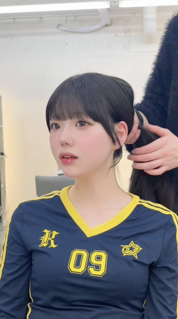 ポニーテールにしても似合います