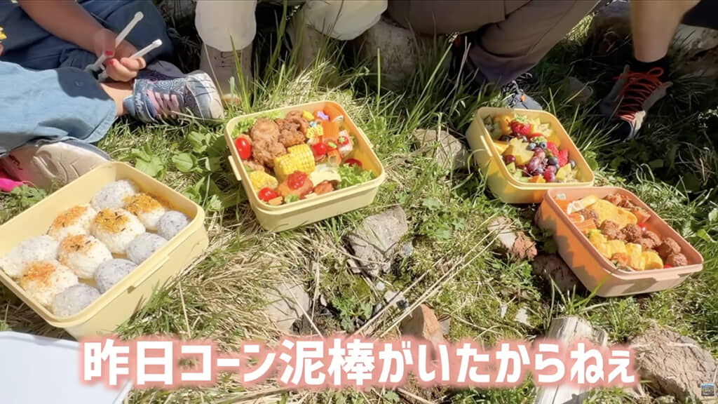 大自然の中で食べるお弁当は格別です