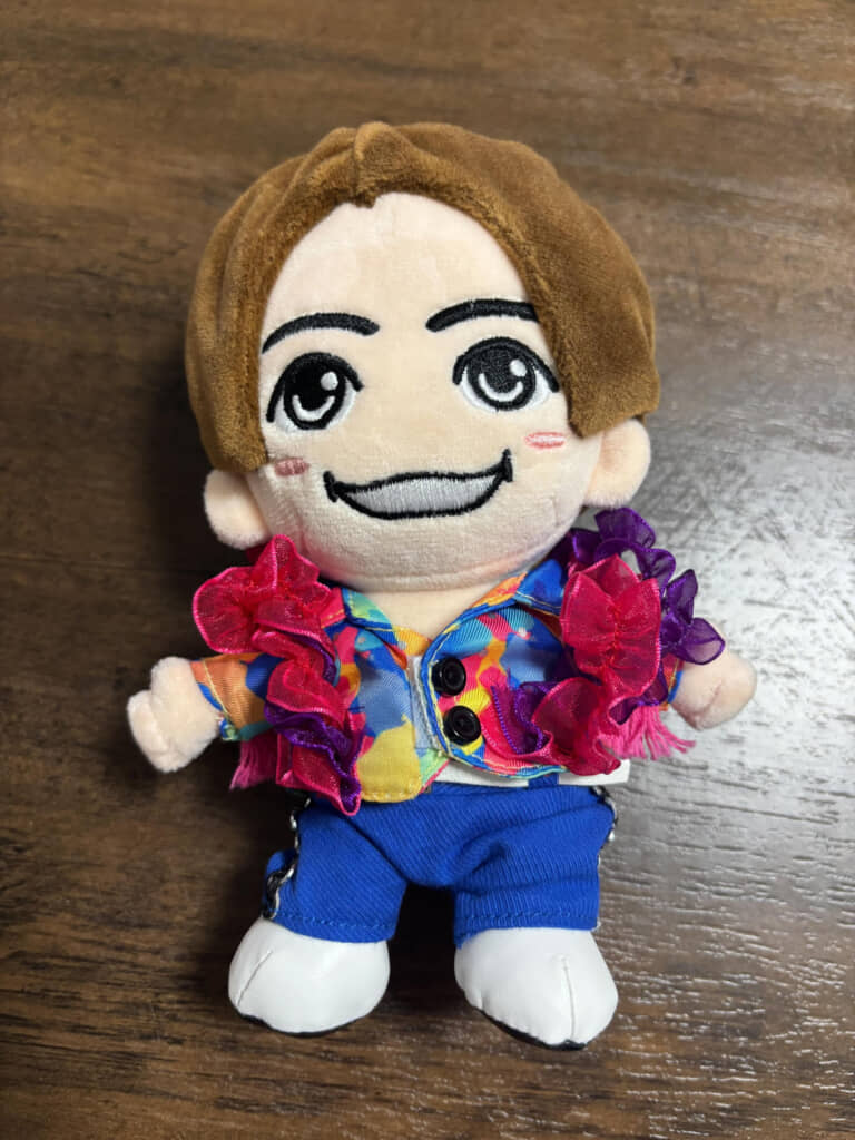 届いた相葉雅紀さんのぬいぐるみ。こちらに服と被り物を着せてみたら……?