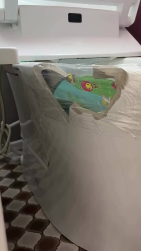 応急処置をした便器