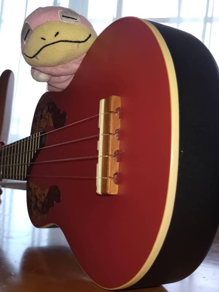 ウクレレの上に乗ってみたりして、ヤドンも楽しそう！