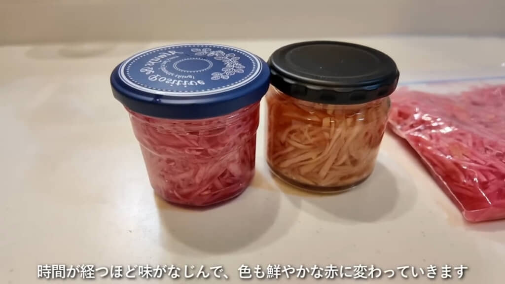 冷蔵庫で保存して半日でできあがります