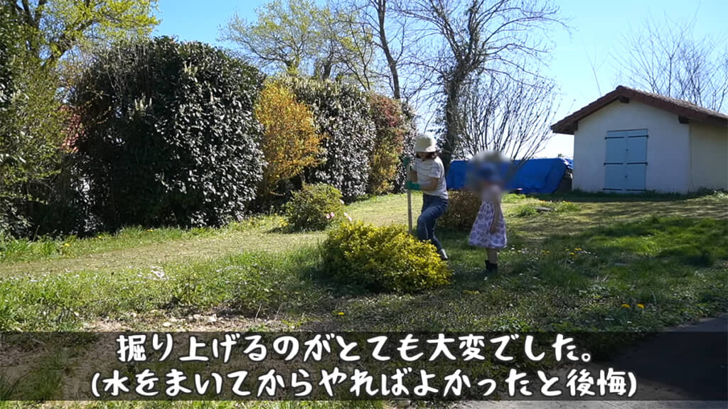 庭の土は非常に硬い粘土質でした