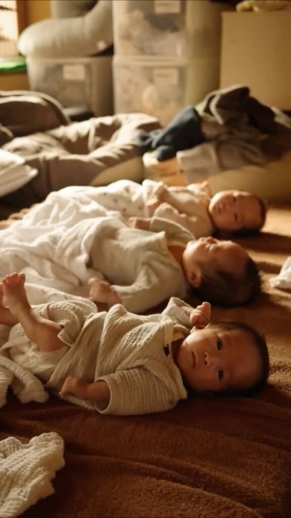 三つ子でゴロゴロ