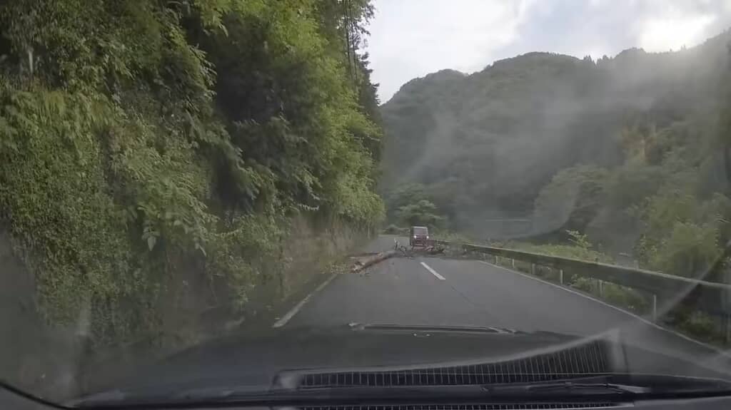 停車後に急いでバックしたので、なんとか直撃を避けられました