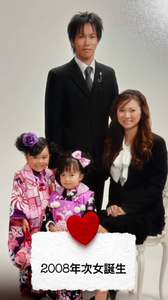 年子姉妹との家族写真はとても華やか