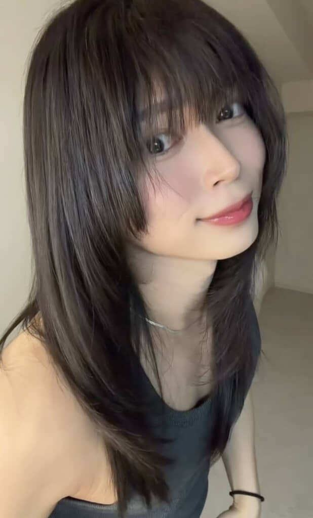 ウィッグで前髪を作ってみたとのこと