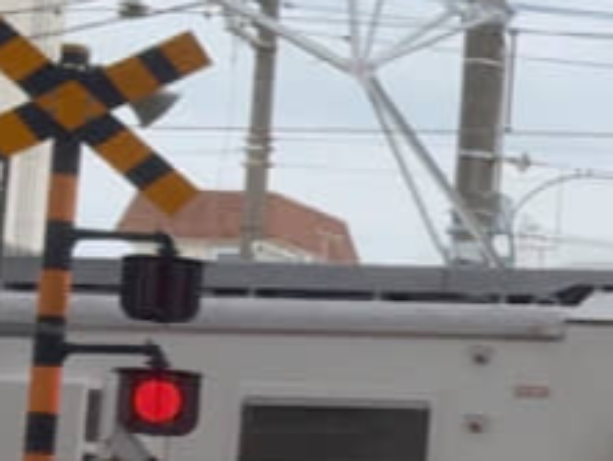 「踏切待ちしてたら変な電車が来てクソワロタ」→現れたのは……　目を疑う“レア車両”に「なんだろう？？」「SF感あって面白い」（1/3） | ライフスタイル ねとらぼ