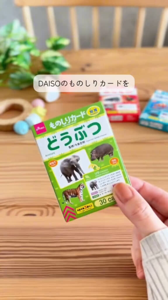 ダイソーの「ものしりカード」。画像は「どうぶつ」版です
