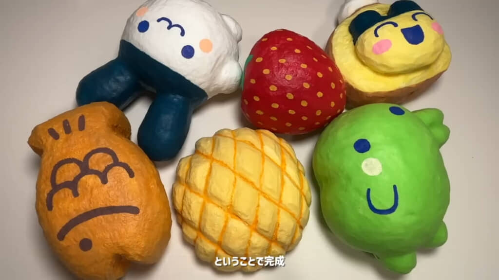色とりどりな6つのスクイーズが完成