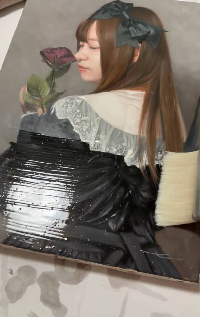 塗り広げると……