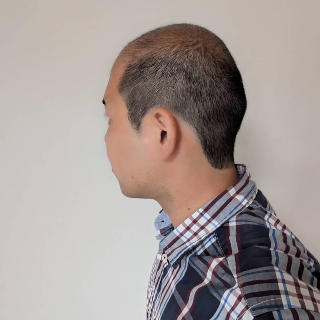 頭の形がきれいに出て、垢抜けて見えます