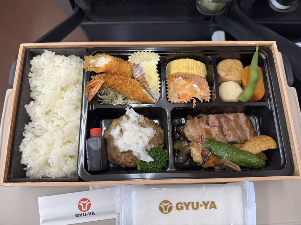 メイン級のおかずがいくつも入った豪華な駅弁